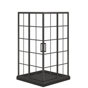 Maax Scarlet 42 x 42 Acrylic Corner Drain Shower Kit in Black with French Glass in Matte Black 107487-977-340-000 - Plumbing Market
