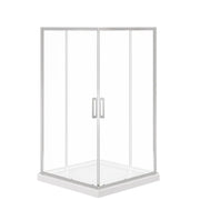 Maax Scarlet 42 x 42 Acrylic Corner Drain Shower Kit in White with Clear Glass in Chrome 107486-900-084-000 - Plumbing Market