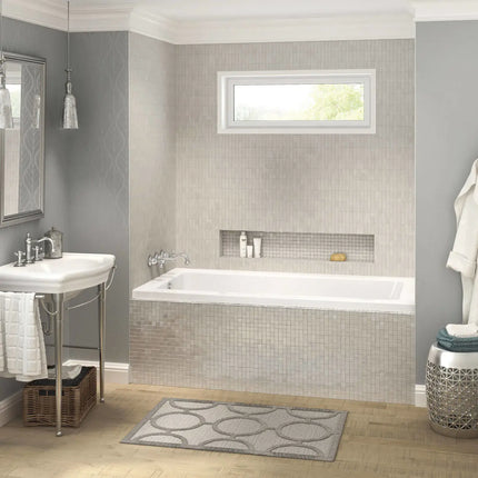 Maax Skybox 7236 IF Acrylic Alcove Right-Hand Drain Hydrosens Bathtub in White 106391-R-107-001 - Plumbing Market