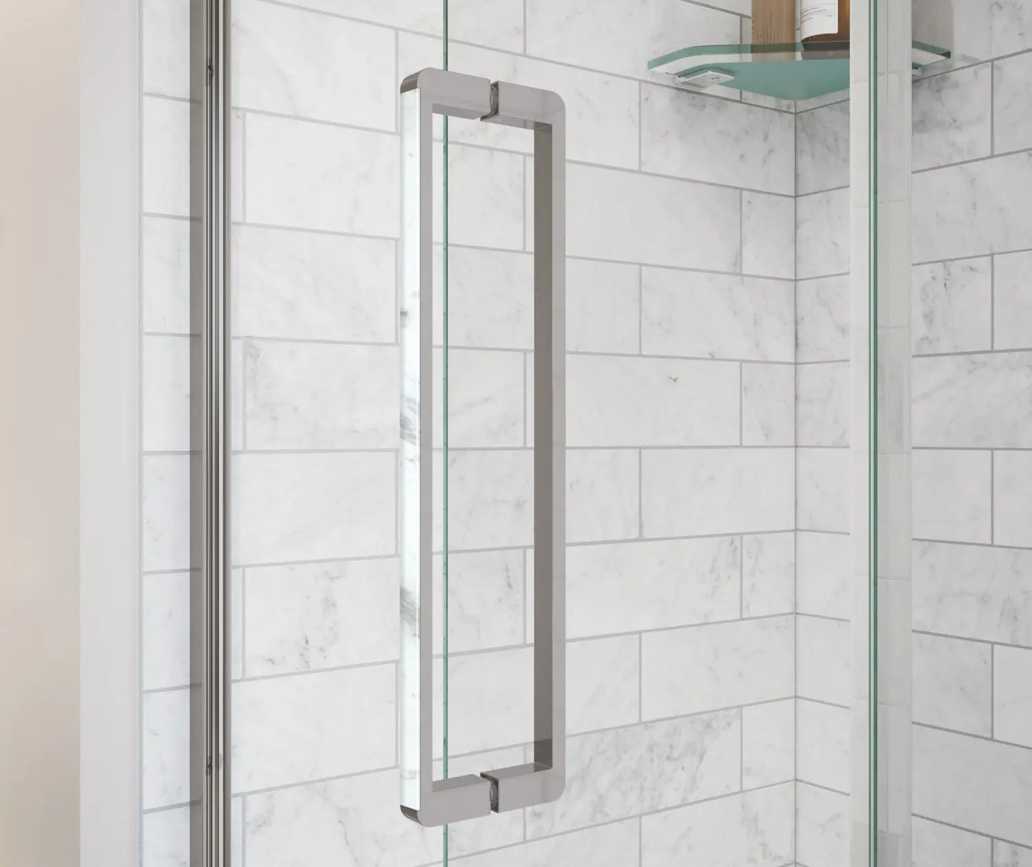 Maax Specialty Handle for Uptown Pivot and Slider in Chrome and White Marble 10068840-282-600 - Plumbing Market