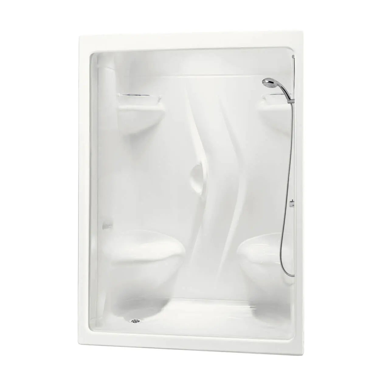 Maax Stamina 60-I 60 x 36 Acrylic Alcove Left-Hand Drain One-Piece Shower in White 101141-000-001-102 - Plumbing Market