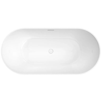 Maax Tori 6732 Acrylic Freestanding Center Drain Bathtub in Gloss White - Plumbing Market