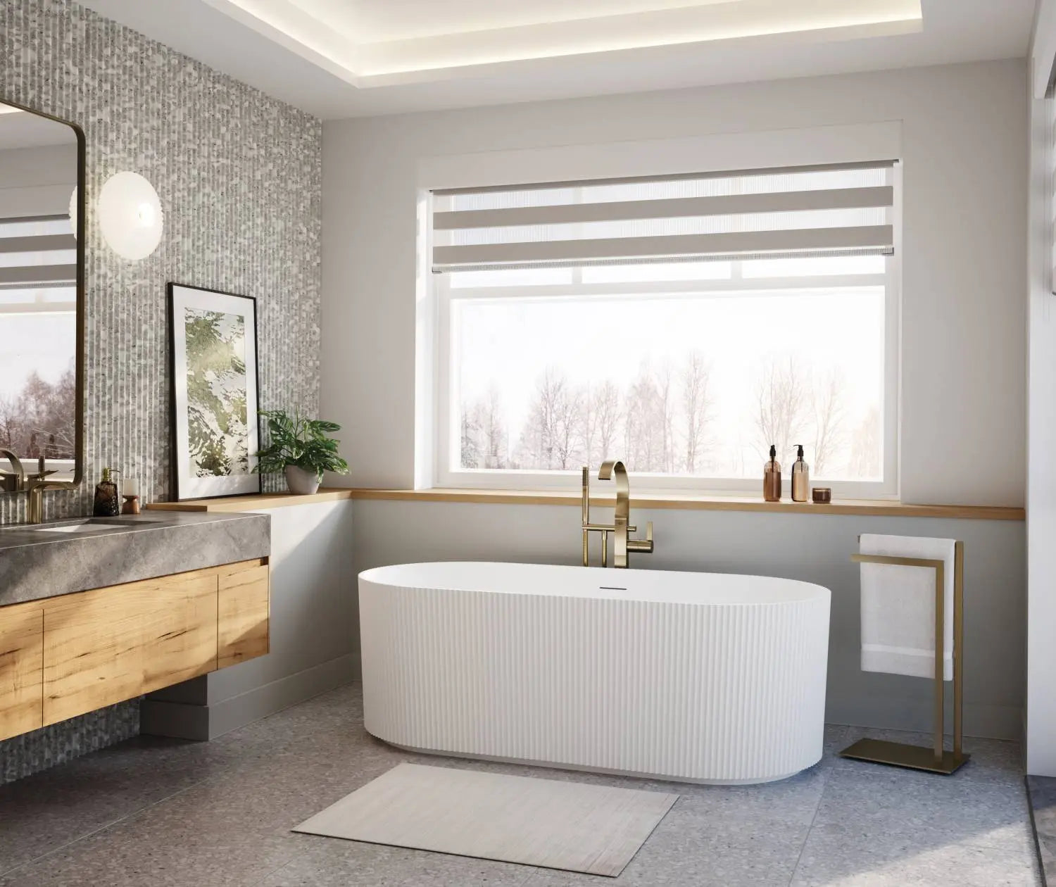 Maax Tori 6732 Acrylic Freestanding Center Drain Bathtub in Matte White - Plumbing Market