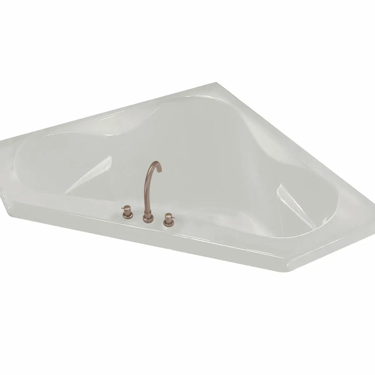Maax Tryst 59 x 59 Acrylic Corner Center Drain Whirlpool Bathtub in White 100053-001-001-000 - Plumbing Market