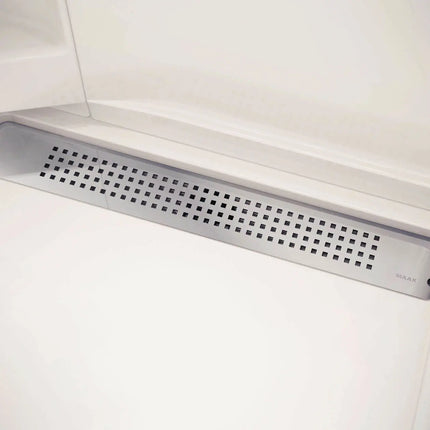 Maax Urbano II 34 x 42 Acrylic Center Drain Shower Kit in White with Clear glass  in Chrome 300010-900-084-000 - Plumbing Market