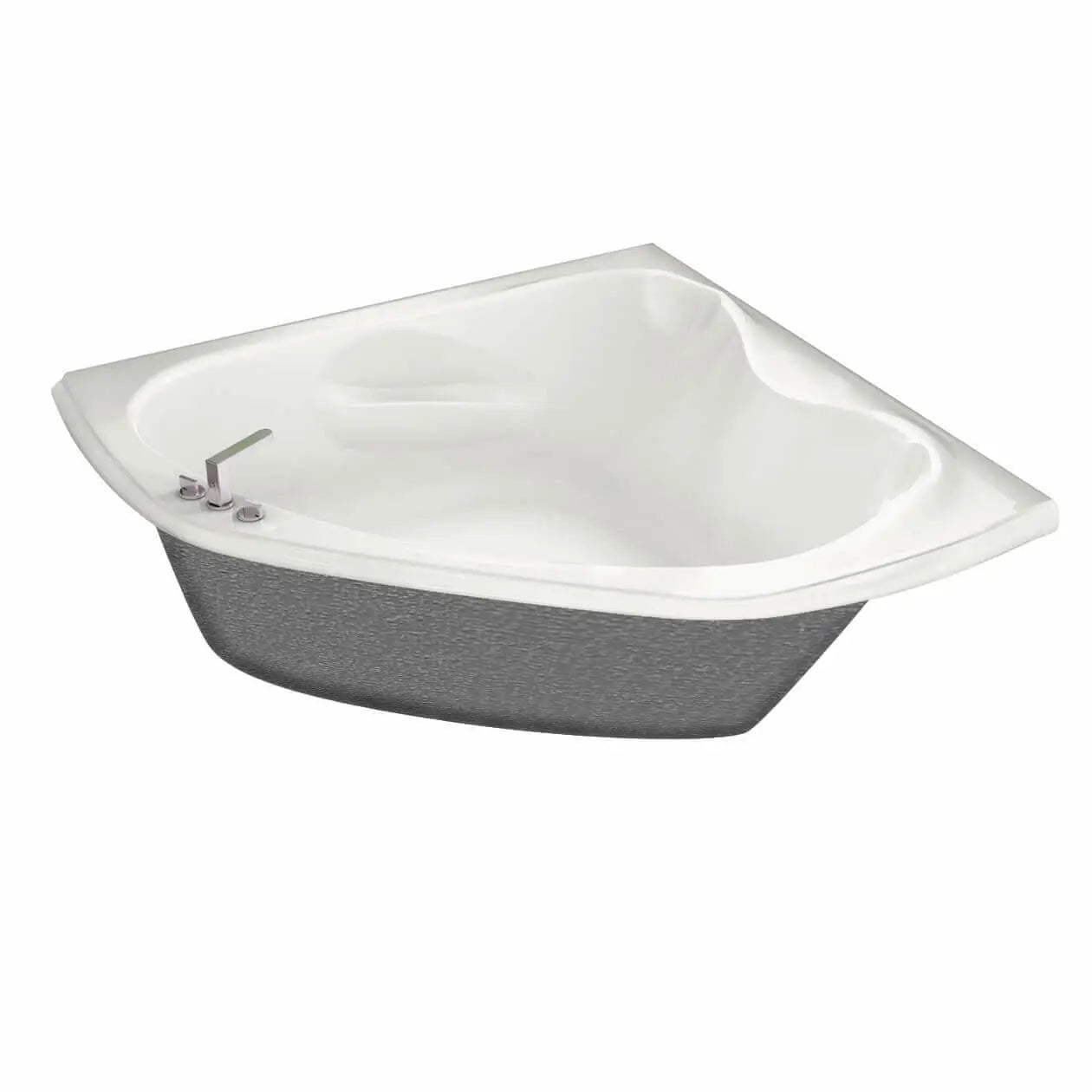 Maax Vichy 5555 Acrylic Corner Center Drain Whirlpool Bathtub in White 102934-001-001-000 - Plumbing Market