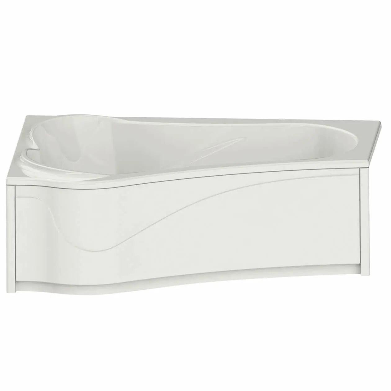 Maax Vichy 6043 ASY Acrylic Corner Left-Hand Drain Combined Whirlpool & Aeroeffect Bathtub in White 102937-L-096-001 - Plumbing Market