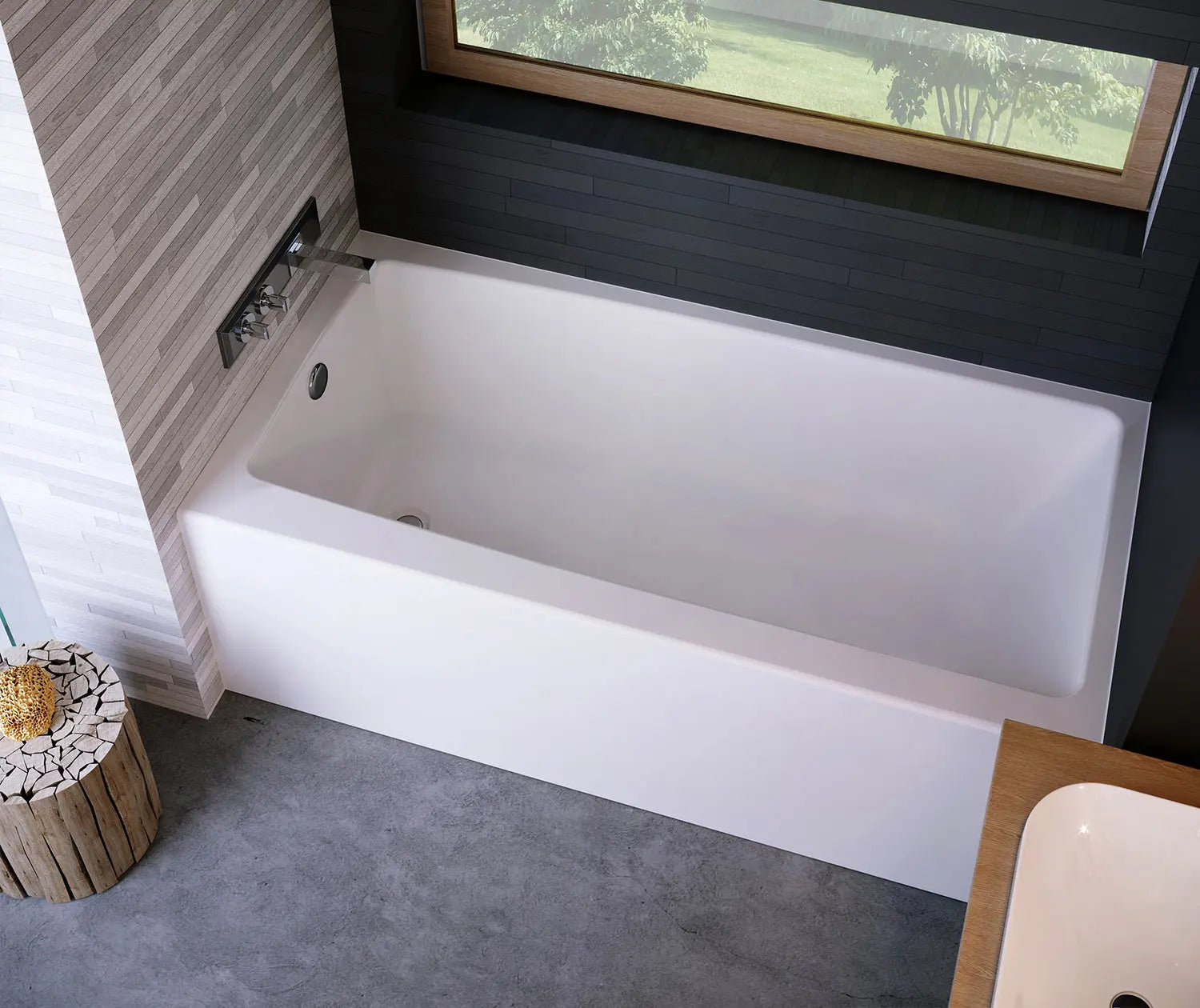 Mackenzie 6032 AFR AcrylX Alcove Left-Hand Drain Bathtub in White - Plumbing Market