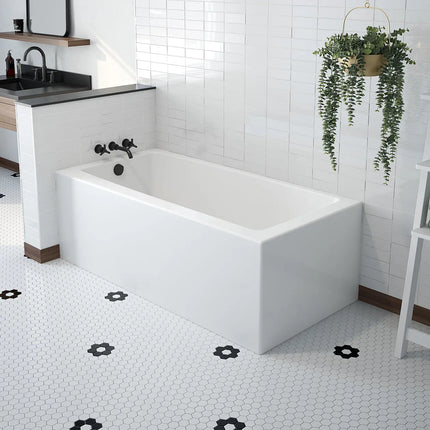 Mackenzie Corner 6032 AcrylX Corner Left-Hand Drain Bathtub in White - Plumbing Market