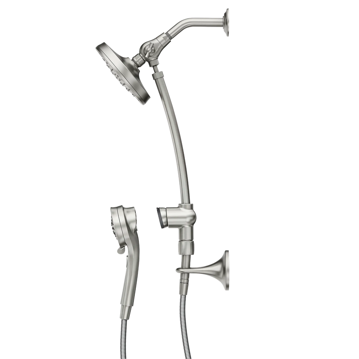 Moen Engage Six-Function 6-1/2" Diameter Spray Head Standard with Handshower 28501 in Spot Resist Brushed Nickel (28501SRN) - view 10