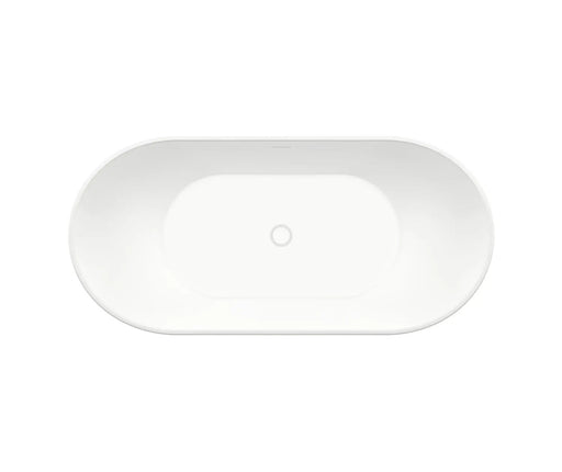 Mahaba 60 x 29 Acrylic Freestanding Oval Center Drain Bathtub in White - Plumbing Market