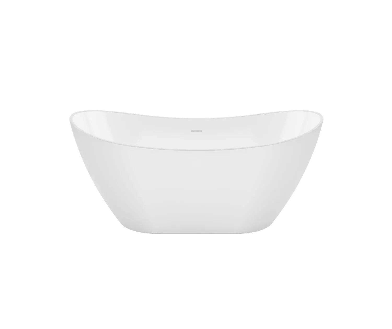 Mahaba 60 x 29 Acrylic Freestanding Oval Center Drain Bathtub in White - Plumbing Market