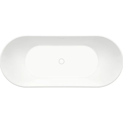 Mahaba 67 x 29 Acrylic Freestanding Oval Center Drain Bathtub in White - Plumbing Market