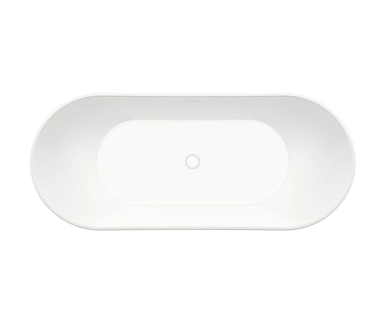 Mahaba 67 x 29 Acrylic Freestanding Oval Center Drain Bathtub in White - Plumbing Market