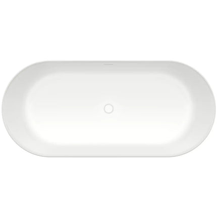 Malindi 67 x 30 Acrylic Freestanding Oval Center Drain Bathtub in White - Plumbing Market