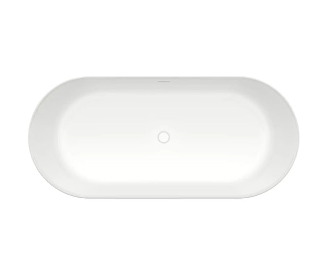 Malindi 67 x 30 Acrylic Freestanding Oval Center Drain Bathtub in White - Plumbing Market
