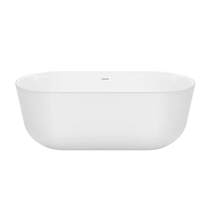 Malindi 67 x 30 Acrylic Freestanding Oval Center Drain Bathtub in White - Plumbing Market