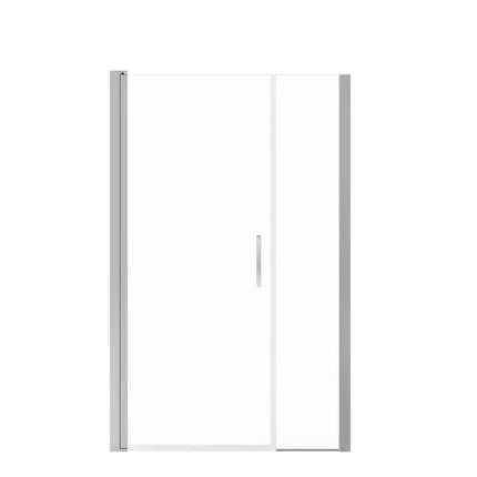 Manhattan 45-47 x 68 in. 6 mm Pivot Shower Door for Alcove Installation with Clear glass & Round Handle in Chrome - Plumbing Market