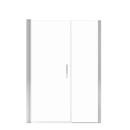 Manhattan 51-53 x 68 in.6 mm Pivot Shower Door for Alcove Installation with Clear glass & Round Handle in Chrome - Plumbing Market