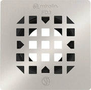 Mirolin  4.25 IN. SQUARE DRAIN GRATE BRUSHED NICKEL  GR-FD3-BN