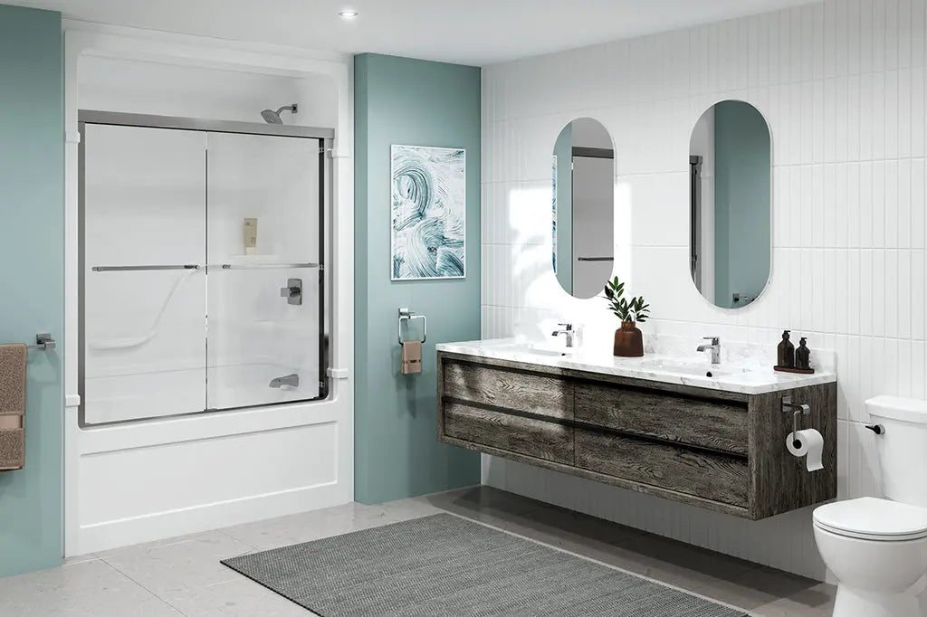 Mirolin  MAYNOR BYPASS BATHTUB DOOR 56"-60"-56" - 8MM  BYBT60PPC