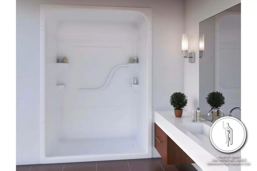 Mirolin  Madison™ 5 Multi-Piece Shower with Seat – Right Drain SH53RS1