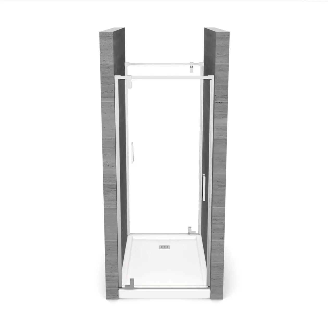 ModulR 2 34 x 78 in. 8mm Pivot Shower Door for Tunnel Installation with Clear glass in Chrome - Plumbing Market