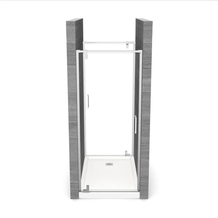 ModulR 2 36 x 78 in. 8mm Pivot Shower Door for Tunnel Installation with Clear glass in Chrome - Plumbing Market