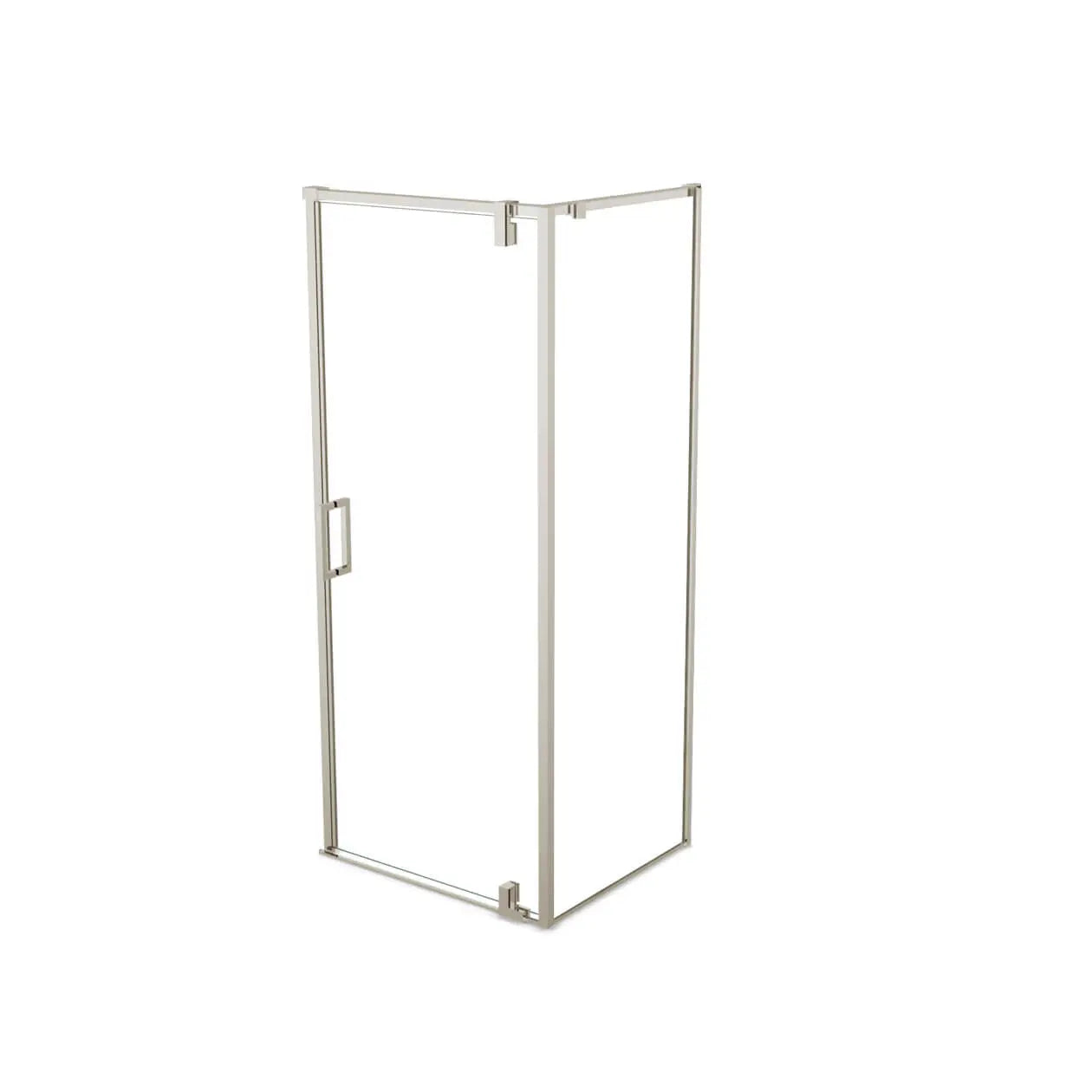 ModulR 36 x 36 x 78 in. 8mm Pivot Shower Door for Corner Installation with Clear glass in Brushed Nickel - Plumbing Market