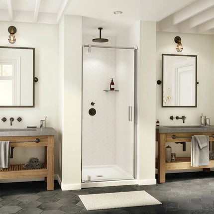 ModulR 36 x 78 in. 8 mm Pivot Shower Door for Alcove Installation with Clear glass in Chrome - Plumbing Market