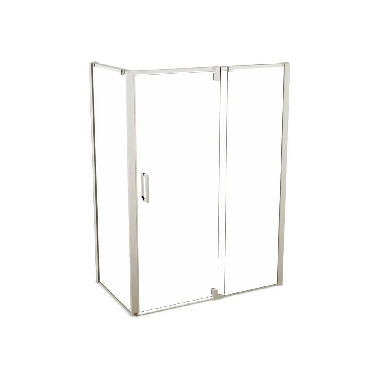 ModulR 48 x 34 x 78 in. 8mm Pivot Shower Door for Corner Installation with Clear glass in Brushed Nickel - Plumbing Market