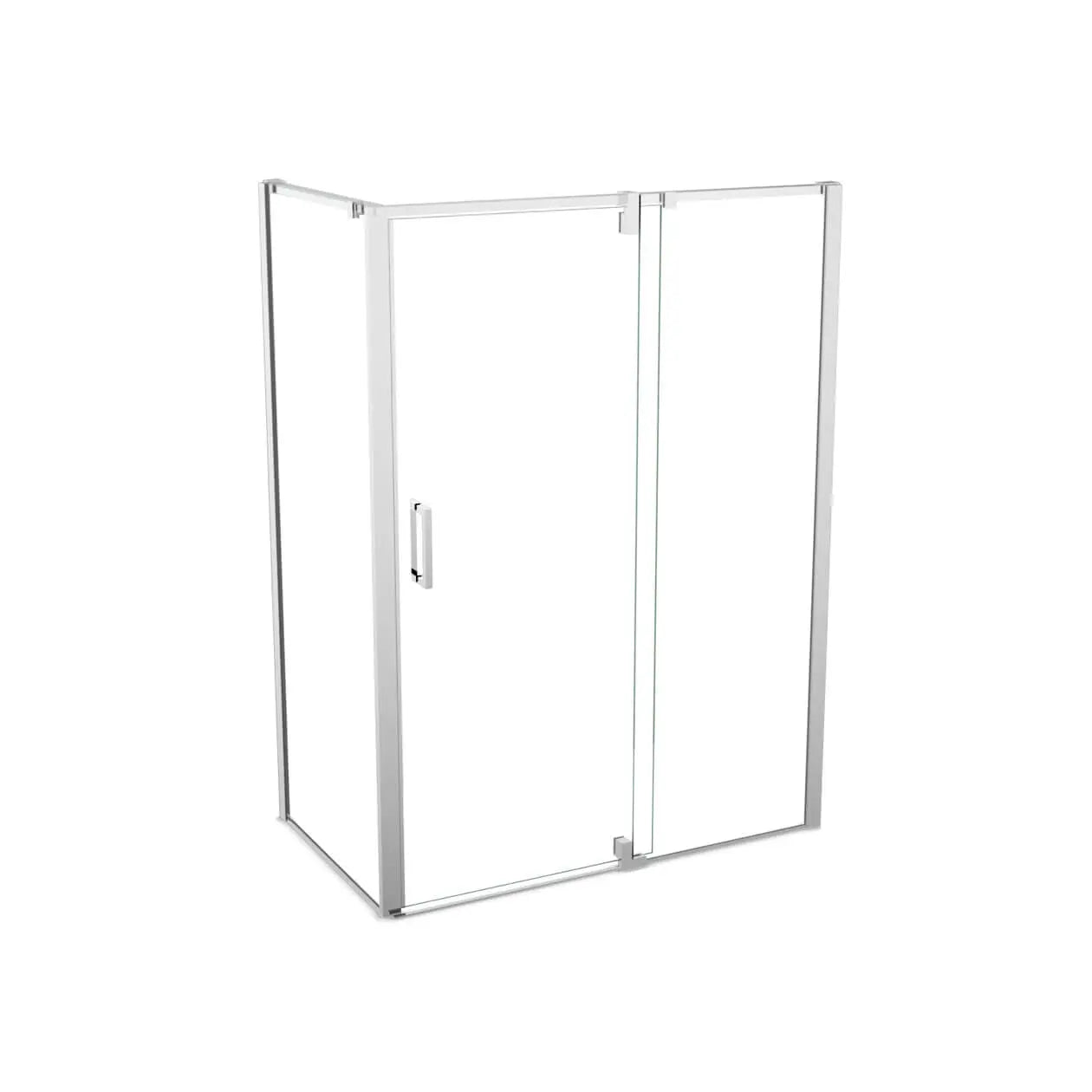 ModulR 48 x 34 x 78 in. 8mm Pivot Shower Door for Corner Installation with Clear glass in Chrome - Plumbing Market