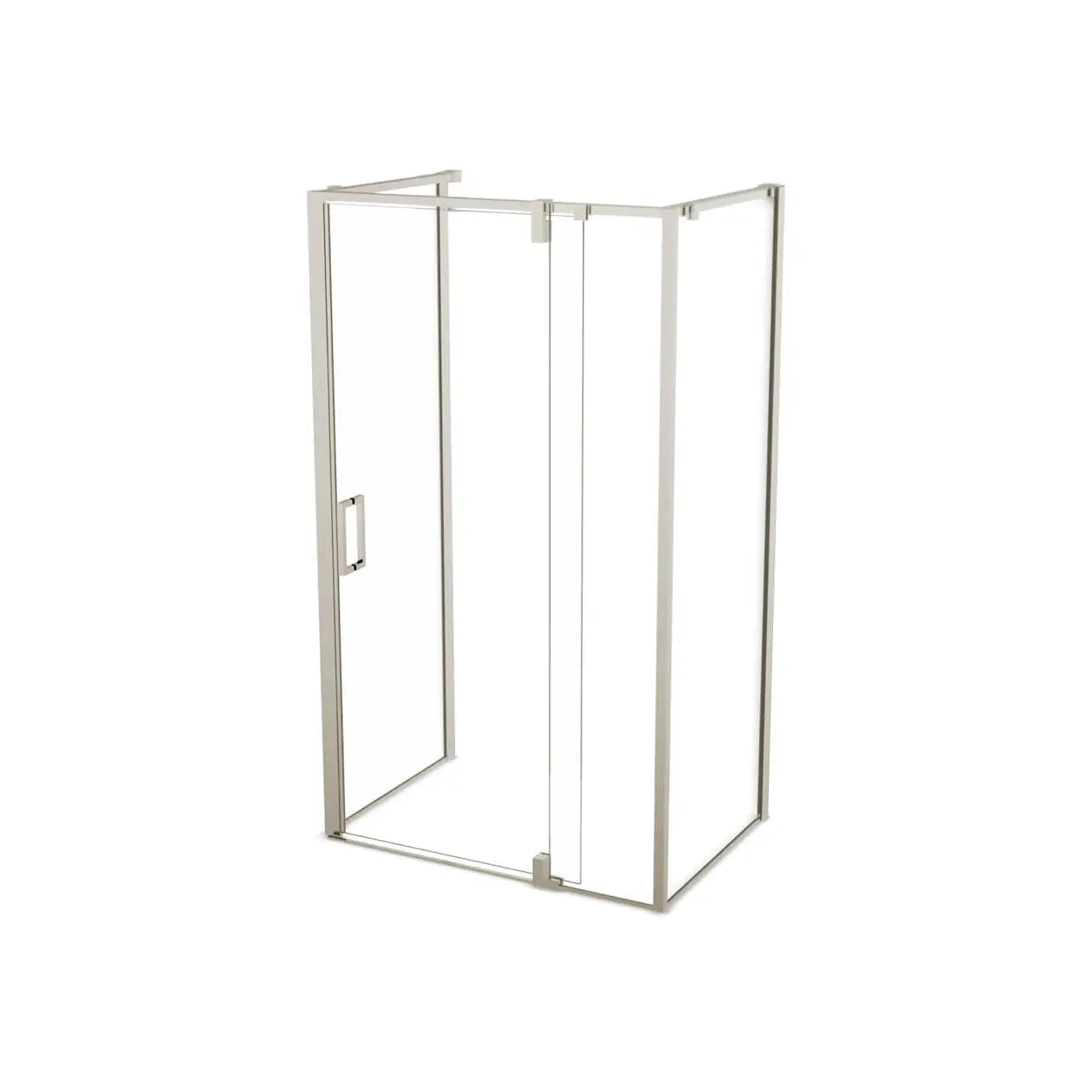 ModulR 48 x 36 x 78 in. 8mm Pivot Shower Door for Wall-mount Installation with Clear glass in Brushed Nickel - Plumbing Market