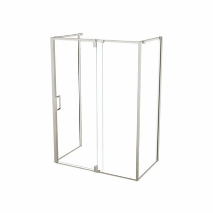 ModulR 60 x 32 x 78 in. 8mm Pivot Shower Door for Wall-mount Installation with Clear glass in Brushed Nickel - Plumbing Market