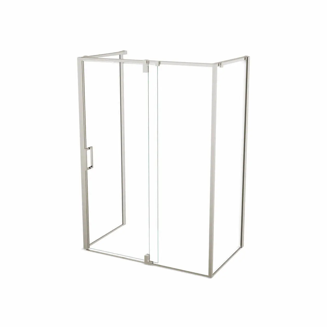 ModulR 60 x 32 x 78 in. 8mm Pivot Shower Door for Wall-mount Installation with Clear glass in Brushed Nickel - Plumbing Market