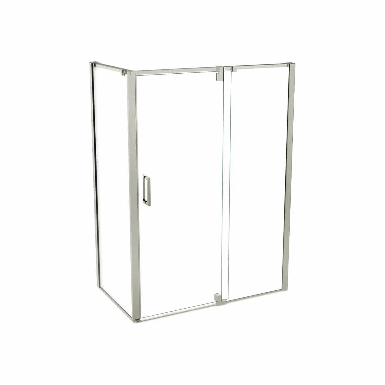 ModulR 60 x 36 x 78 in. 8mm Pivot Shower Door for Corner Installation with Clear glass in Brushed Nickel - Plumbing Market
