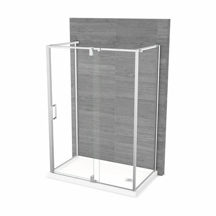 ModulR 60 x 36 x 78 in. 8mm Pivot Shower Door for Wall-mount Installation with Clear glass in Chrome - Plumbing Market