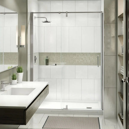 ModulR 60 x 78 in. 8 mm Pivot Shower Door for Alcove Installation with Clear glass in Brushed Nickel - Plumbing Market