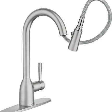 Moen Adler Single Handle High Arc Pull Down Kitchen Faucet in Chrome - Plumbing Market