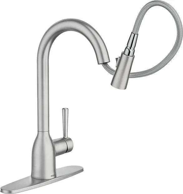 Moen Adler Single Handle High Arc Pull Down Kitchen Faucet in Chrome - Plumbing Market