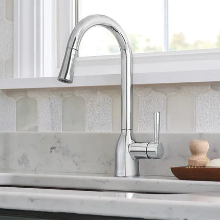 Moen Adler Single Handle High Arc Pull Down Kitchen Faucet in Chrome - Plumbing Market