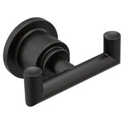 Moen Arris Matte Black Double Robe Hook  YB0803BL - Plumbing Market