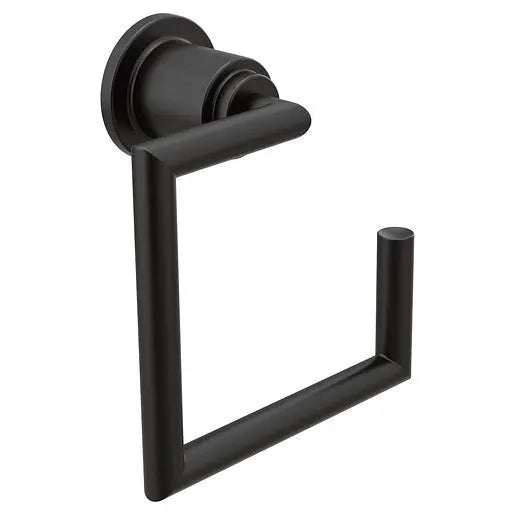 Moen Arris Matte Black Towel Ring  YB0886BL - Plumbing Market