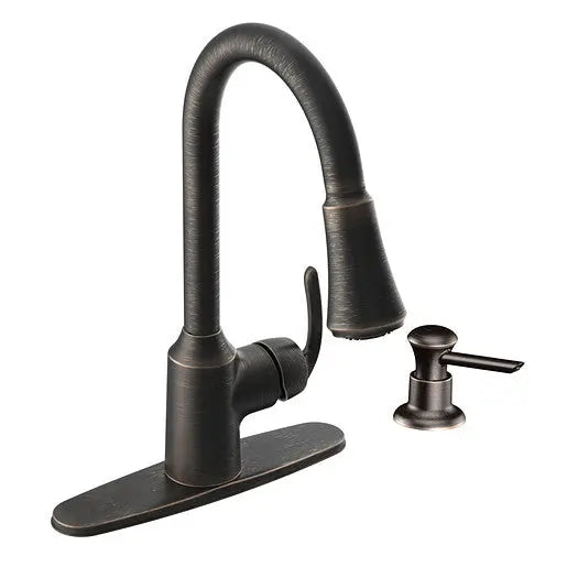 Moen Bayhill Mediterranean Bronze One-Handle High Arc Pulldown Kitchen Faucet  CA87094BRB - Plumbing Market