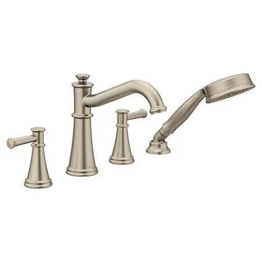 Moen Belfield Brushed Nickel Two-Handle Diverter Roman Tub Faucet Including Handheld Shower  T9024BN - Plumbing Market