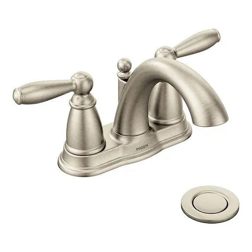 Moen Brantford Brushed Nickel Two-Handle High Arc Bathroom Faucet  6610BN - Plumbing Market