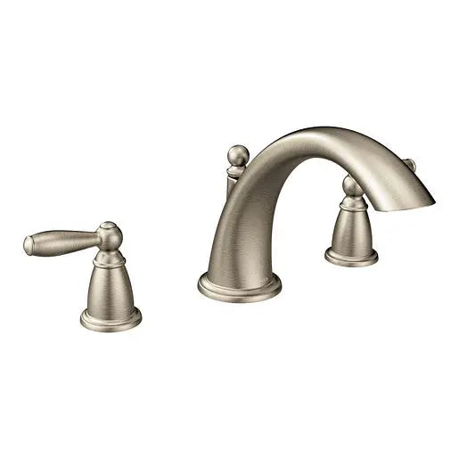 Moen Brantford Brushed Nickel Two-Handle Low Arc Roman Tub Faucet  T933BN - Plumbing Market