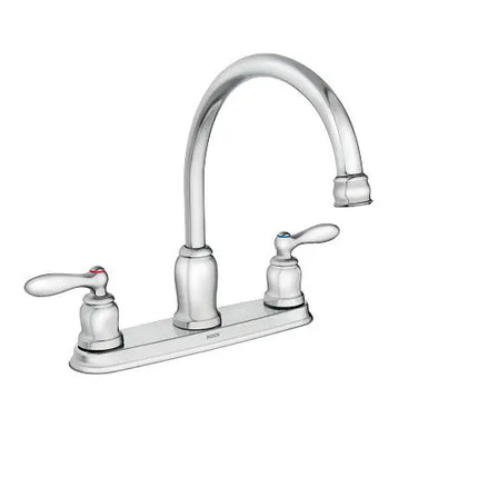 Moen Caldwell Chrome Two-Handle Low Arc Kitchen Faucet  87859 - Plumbing Market