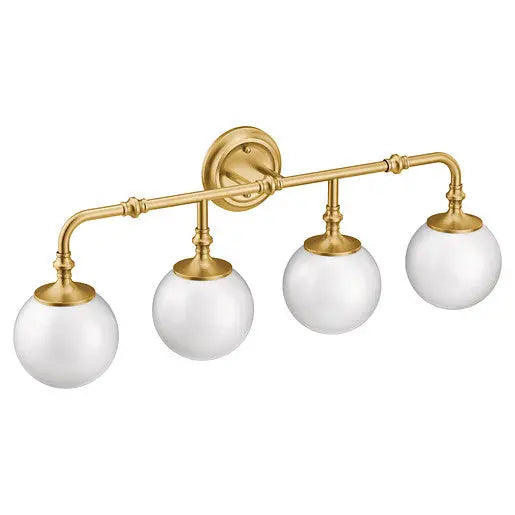 Moen Colinet Brushed Gold Four Globe Bath Light  YB0564BG - Plumbing Market