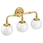 Moen Colinet Brushed Gold Three Globe Bath Light  YB0563BG - Plumbing Market